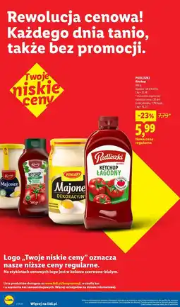 Lidl Pudliszki Ketchup łagodny lub pikantny oferta