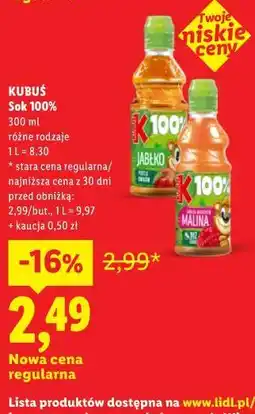 Lidl Kubuś Sok 100% oferta