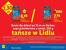 Lidl Gerber Danie dla dzieci po 12 m-cu zupa pomidorowa z ryżem oferta