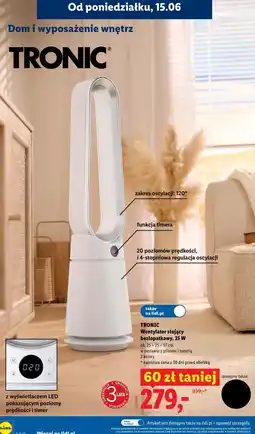 Lidl TRONIC Wentylator stojący bezłopatkowy, 35 W oferta