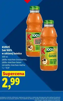 Lidl KUBUŚ Sok 100% w szklanej butelce oferta