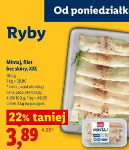 Lidl Mintaj, filet bez skóry, XXL oferta