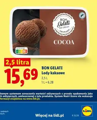Lidl BON GELATI Lody kakaowe oferta