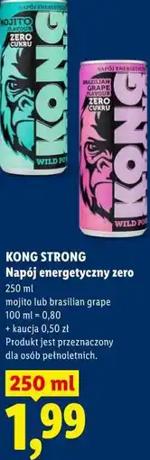 Lidl KONG STRONG Napój energetyczny zero oferta