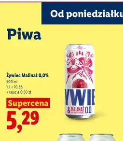 Lidl Żywiec Malinaż 0,0% oferta
