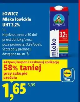 Lidl Łowicz Mleko łowickie UHT 3,2% oferta