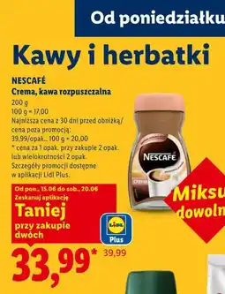 Lidl NESCAFÉ Crema, kawa rozpuszczalna oferta