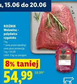 Lidl RZEŹNIK Wołowina - polędwica cygańska oferta