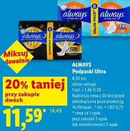 Lidl ALWAYS Podpaski Ultra oferta