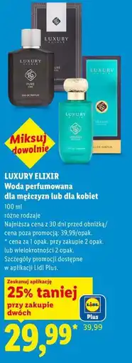 Lidl LUXURY ELIXIR Woda perfumowana dla mężczyzn lub dla kobiet oferta