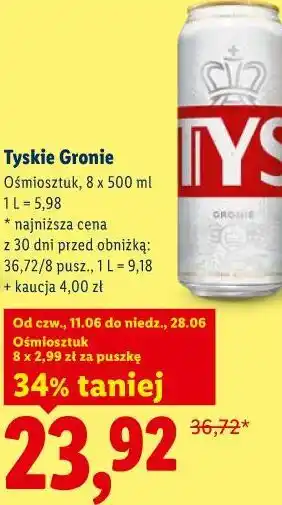 Lidl Tyskie Gronie oferta