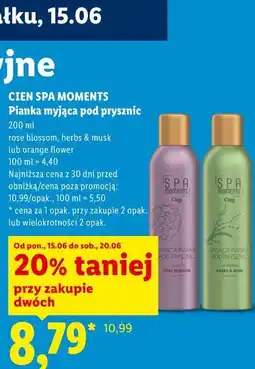 Lidl Cien Spa Moments Pianka myjąca pod prysznic oferta