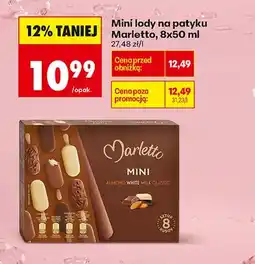Biedronka Mini lody na patyku Marletto Almond White Milk Classic 8-pak oferta
