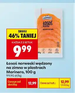 Biedronka Łosoś norweski wędzony na zimno w plastrach Marinero oferta