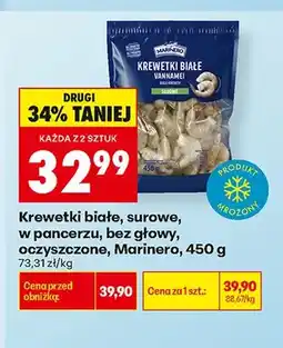 Biedronka Krewetki białe surowe w pancerzu bez głowy oczyszczone Marinero oferta