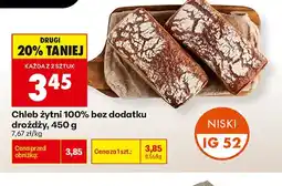 Biedronka Chleb żytni 100% bez dodatku drożdży oferta