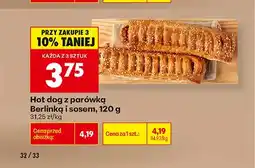 Biedronka Hot dog z parówką Berlinką i sosem oferta
