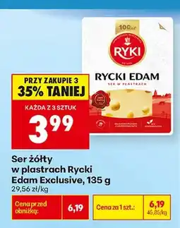 Biedronka Ser żółty w plastrach Rycki Edam Exclusive oferta
