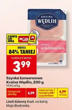 Biedronka Szynka konserwowa Kraina Wędlin oferta