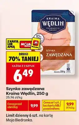 Biedronka Szynka zawędzana Kraina Wędlin oferta