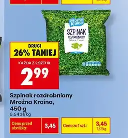 Biedronka Szpinak rozdrobniony Mroźna Kraina oferta