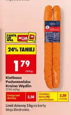 Biedronka Kiełbasa Podwawelska Kraina Wędlin oferta