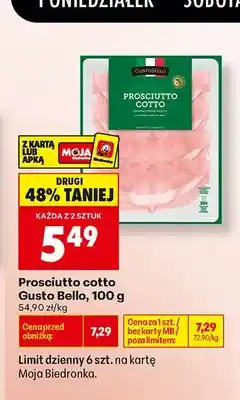 Biedronka Prosciutto cotto Gusto Bello oferta