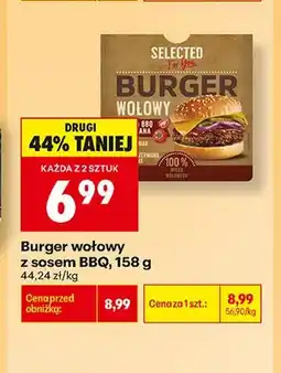 Biedronka Burger wołowy z sosem BBQ Selected For You oferta