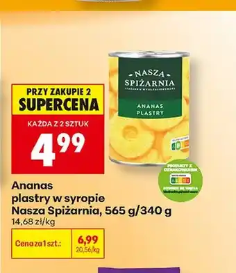 Biedronka Ananas plastry w syropie Nasza Spiżarnia oferta