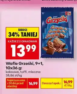 Biedronka Wafle Grześki kakaowe 10-pak oferta