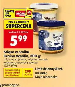 Biedronka Mięso w słoiku Kraina Wędlin mięsiwo w sosie własnym oferta