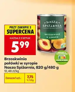 Biedronka Brzoskwinia połówki w syropie Nasza Spiżarnia oferta
