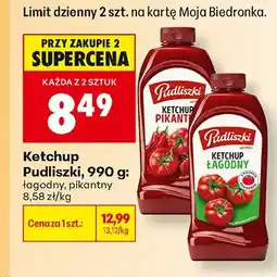 Biedronka Ketchup łagodny Pudliszki oferta