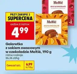 Biedronka Galaretka z sokiem owocowym w czekoladzie Meltié o smaku wiśniowym oferta