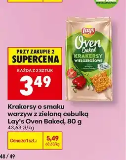 Biedronka Krakersy o smaku warzyw z zieloną cebulką Lay's Oven Baked oferta