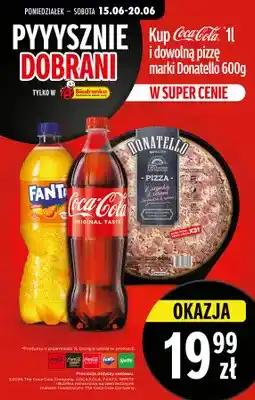 Biedronka Zestaw: Pizza Donatello z szynką i serem 600 g + Napój Coca-Cola Original Taste 1 l oferta
