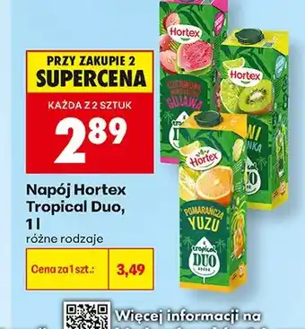Biedronka Napój Hortex Tropical Duo pomarańcza yuzu oferta