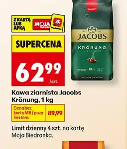 Biedronka Kawa ziarnista Jacobs Krönung oferta