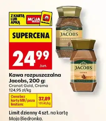 Biedronka Kawa rozpuszczalna Jacobs Crema oferta