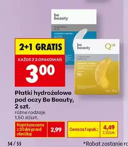 Biedronka Płatki hydrożelowe pod oczy Be Beauty Hyaluronic Acid oferta