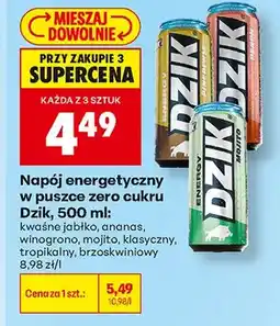 Biedronka Napój energetyczny Dzik kwaśne jabłko oferta