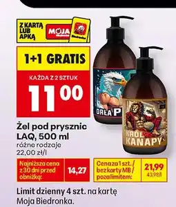 Biedronka Żel pod prysznic Laq Król Kanapy oferta