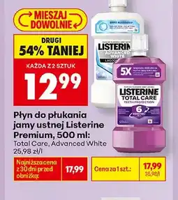Biedronka Płyn do płukania jamy ustnej Listerine Advanced White oferta