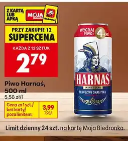 Biedronka Piwo Harnaś Jasne Pełne oferta