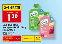 Biedronka Mus owocowo-warzywny Dada Baby Food banan brzoskwinia burak oferta