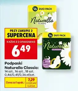 Biedronka Podpaski Naturella Classic 14 szt oferta