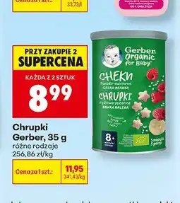 Biedronka Chrupki Gerber Organic Cheki Banan Malina oferta
