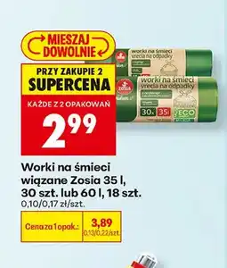Biedronka Worki na śmieci wiązane Zosia 35 l 30-pak oferta