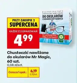 Biedronka Chusteczki nawilżane do okularów Mr Magic 60-pak oferta