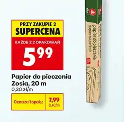 Biedronka Papier do pieczenia Zosia 20 m oferta